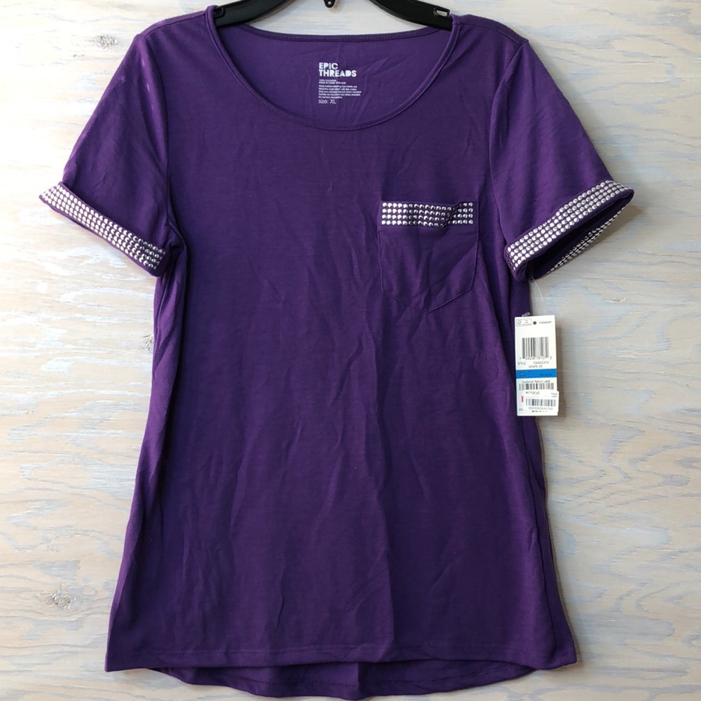 Epic Threads Grape studded Top Girls Sz XL